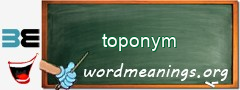 WordMeaning blackboard for toponym